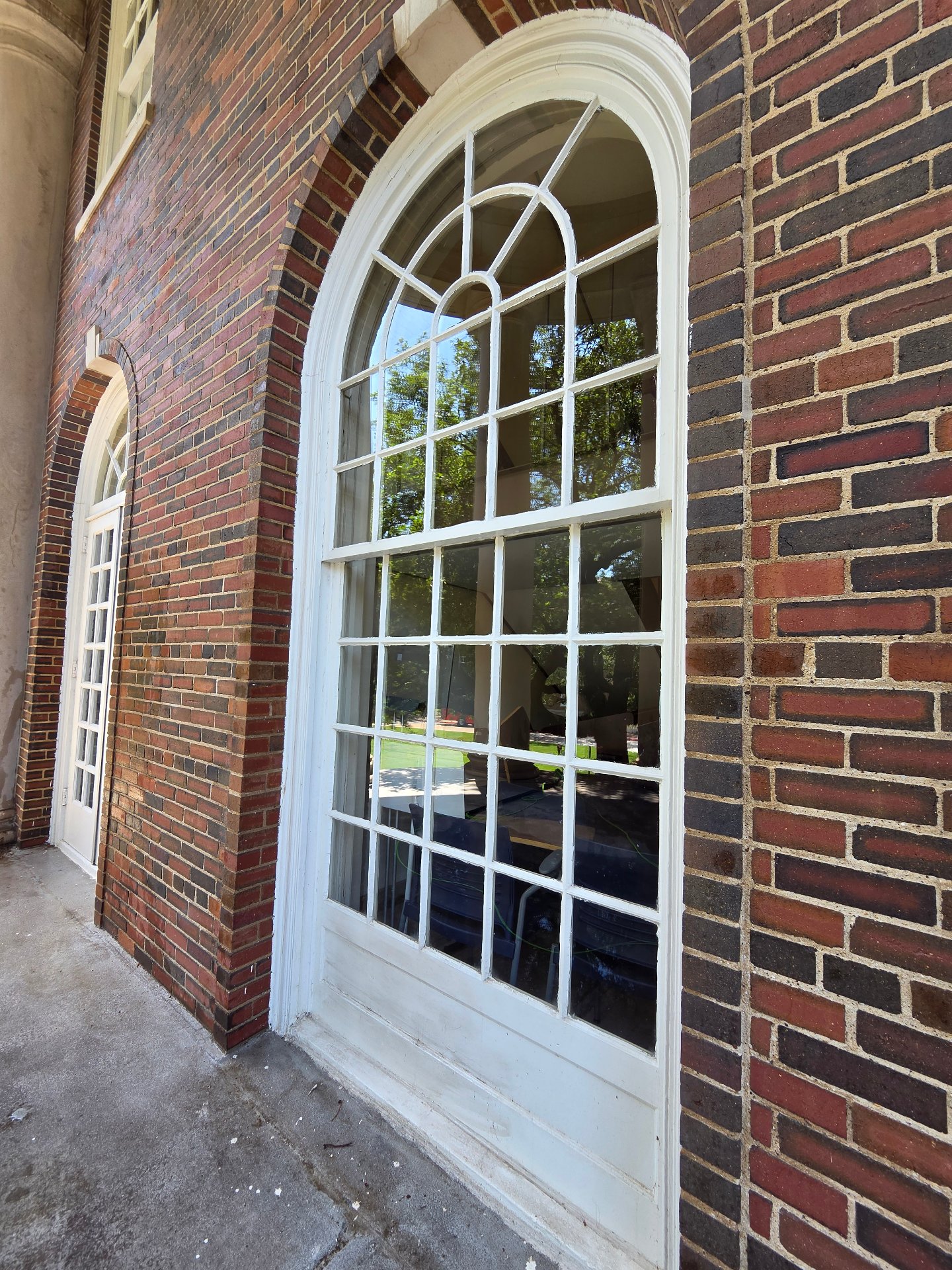Dallas Hall window after professional cleaning
